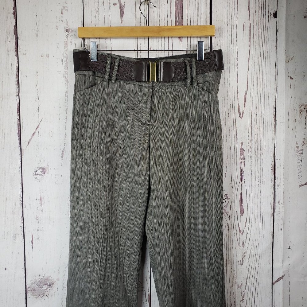 Tracy Evans Limited Vintage Dress Pants Womens Size 11 Striped Wide Leg Gray